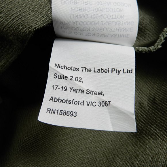 NICHOLAS Ashton Belted Drill Mini DRESS Size 6 Moss Green Twill Cotton NEW - Picture 10 of 10